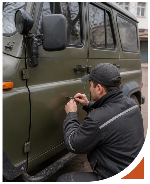 Профессиональное вскрытие автомобиля УАЗ без повреждений в Санкте-Петербурге